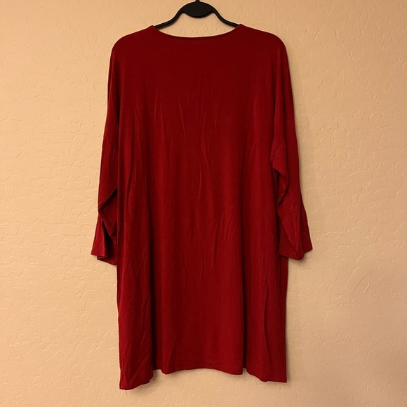 Chico’s Red 3/4 Sleeve T-Shirt Tunic Top - Picture 10 of 12